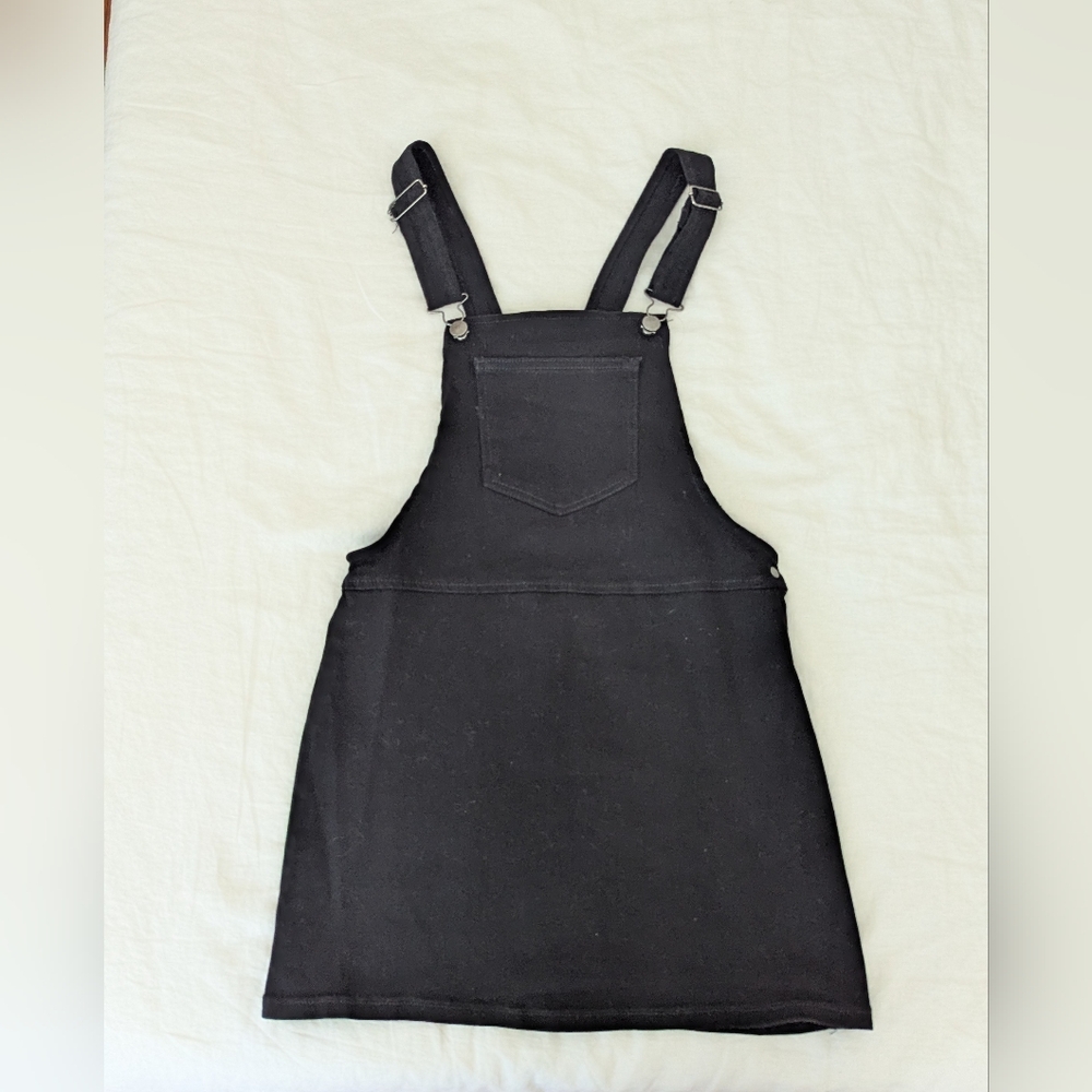 Forever 21 Black Pinafore Dress with Bib